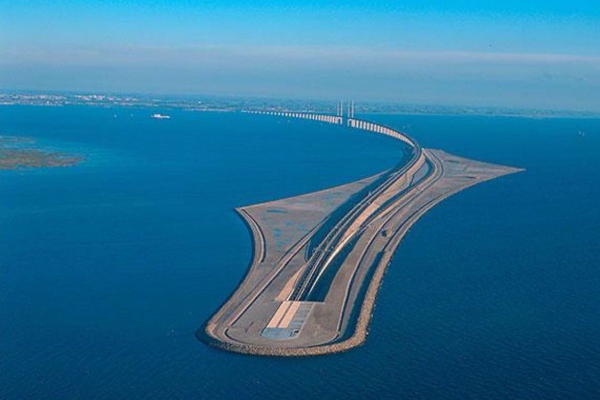 a tunnel connects Denmark with Sweden