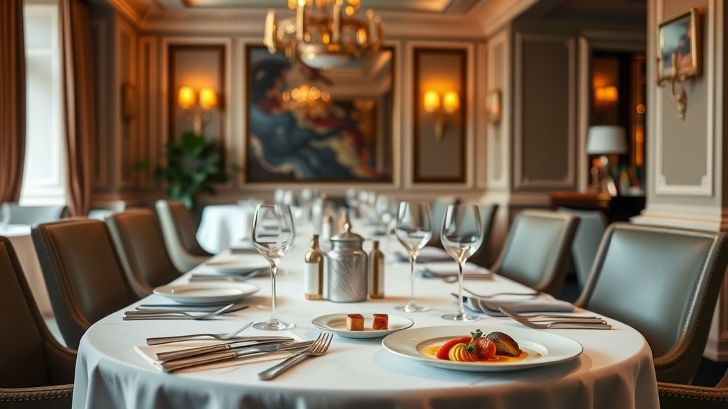 Elegant dining setup at Alain Ducasse at The Dorchester in London
