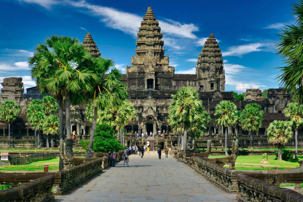 Angkor Wat temple complex at sunrise in Siem Reap