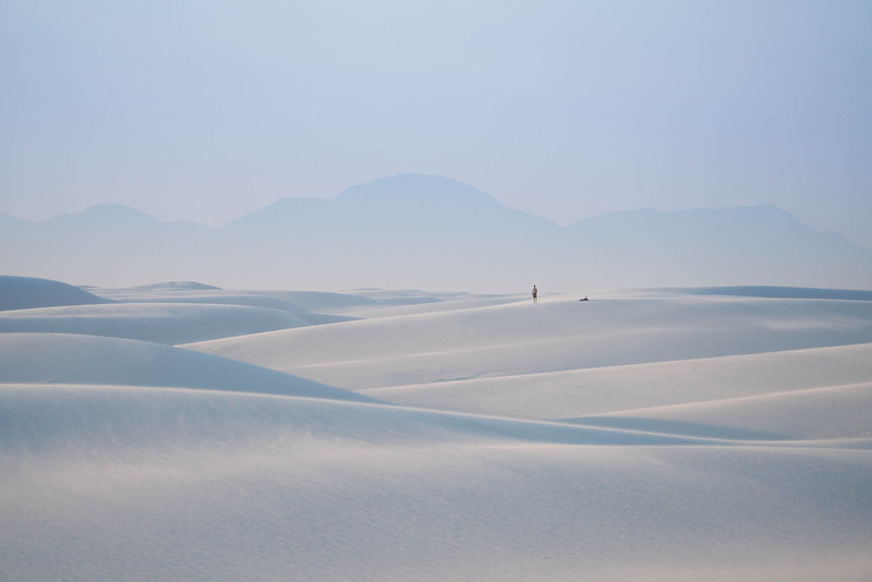 Endless rippling gypsum dunes shimmer at White Sands National Park