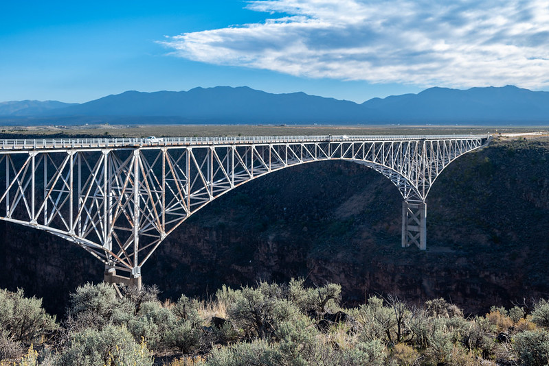 Taos Gorge Bridge vaults the Rio Grande across a vast chasm