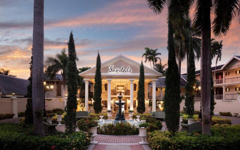 Colonial charm and manicured gardens greet guests at Sandals Royal Plantation, Jamaica