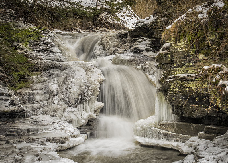 Frozen beauty at Ithaca Waterfalls, New York
