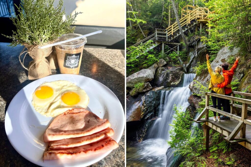 Start at Mostly Muffins, then unwind at Beaver Brook Falls!