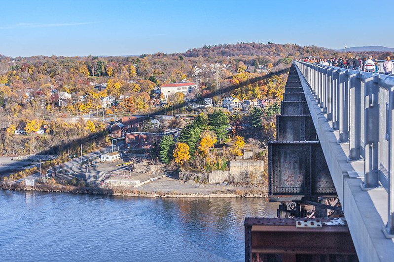 Stunning autumn views from Walkway Over the Hudson in Poughkeepsie, New York