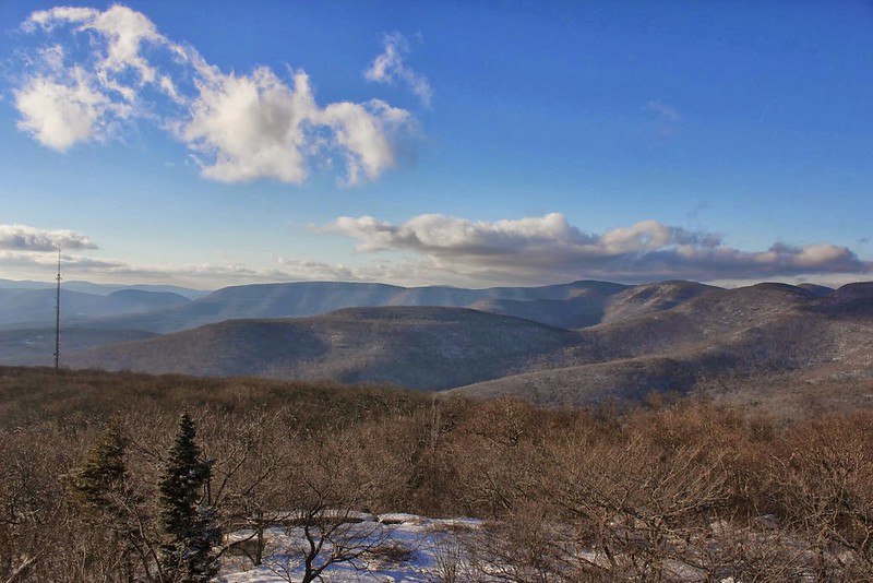 Winter view of the Catskill Mountains in New York