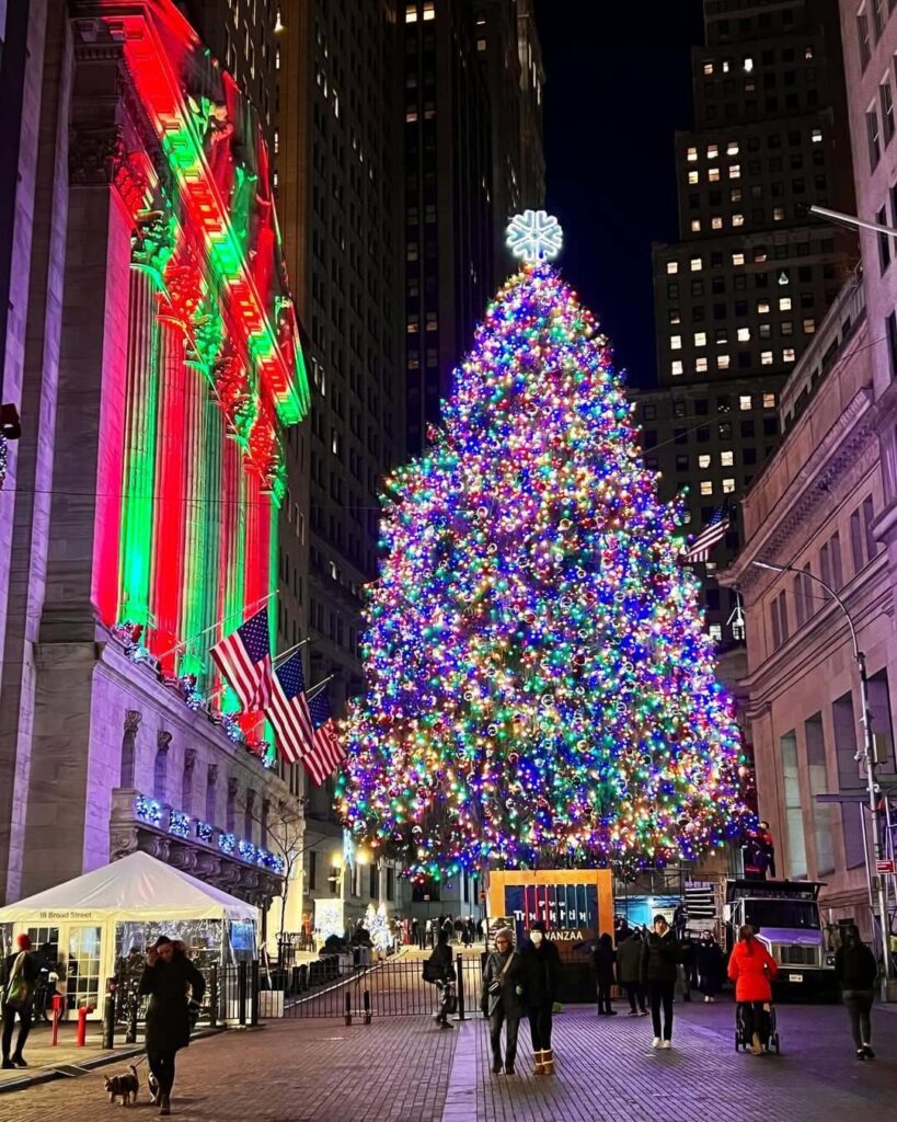 The NYSE Christmas tree is back