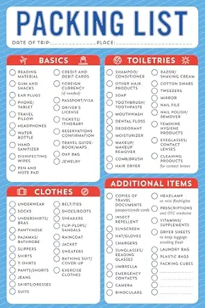 Packing Checklist