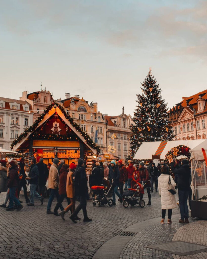 Walking around Prague in Christmas