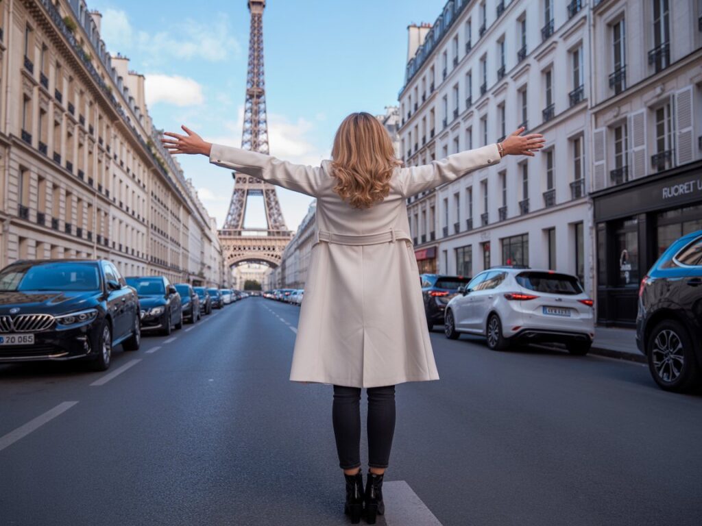 Cream Belted Coat and Black Boot Pairing