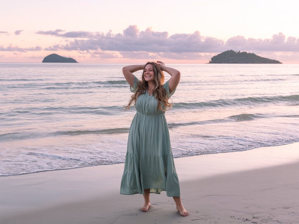 Green Maxi Dress Perfect for a Sunset Moment