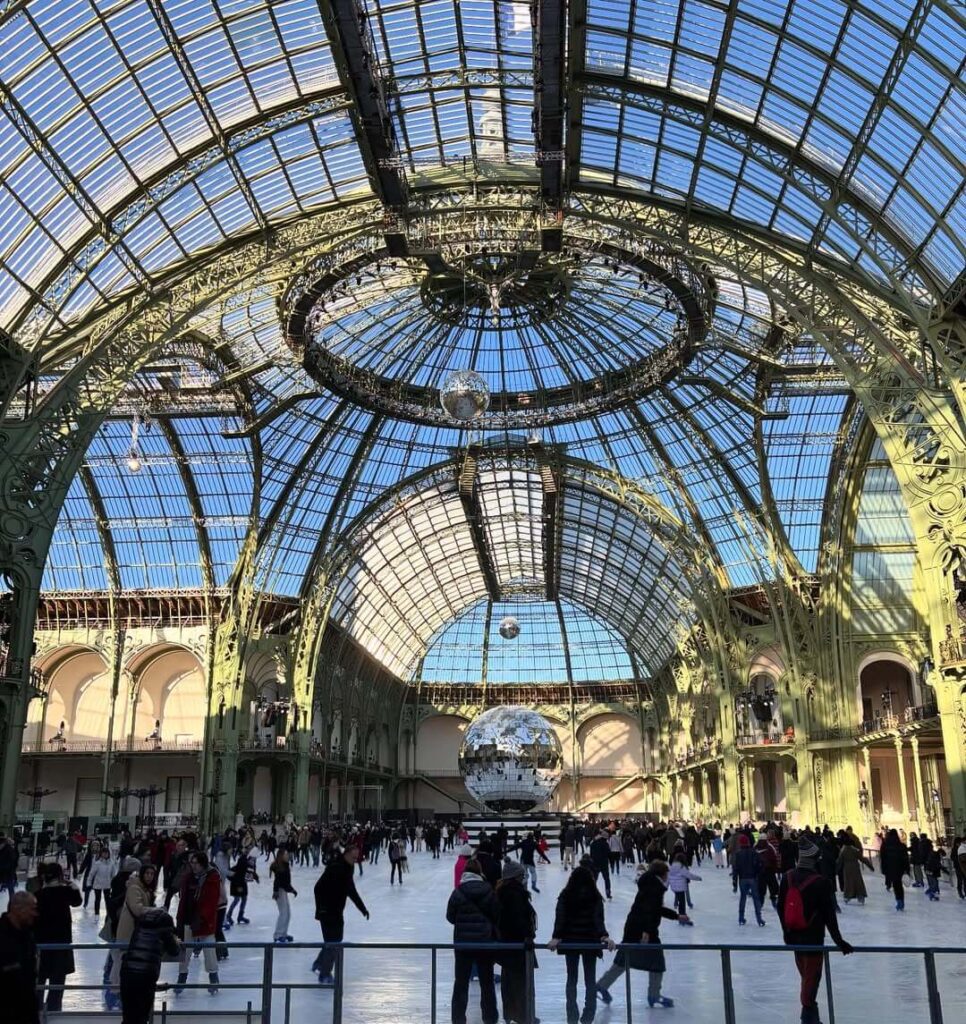 The Grand Palais Ice rink skating, Paris