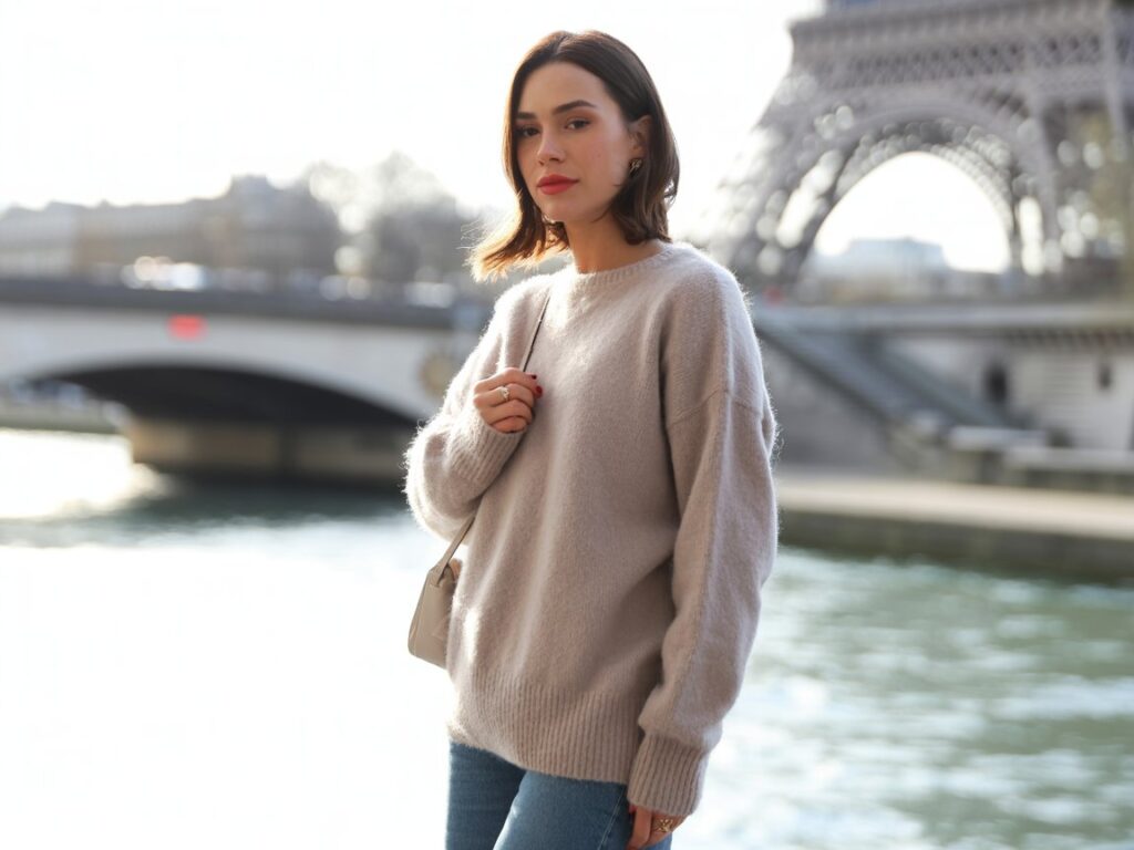 Nothing beats a warm, simple sweater on a cold Paris day.