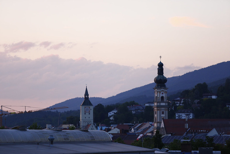 Deggendorf Skyline bei Dämmerung