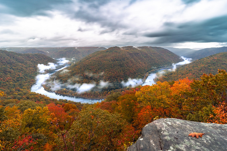 Last Light and Lingering Mists at Grandview (New River NP, West Virginia)