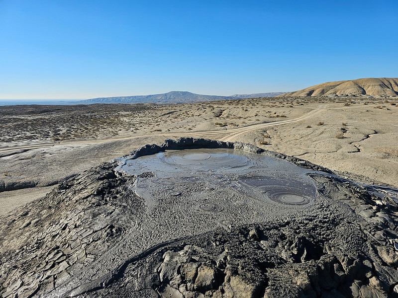 Mud volcanoes near Baku, Azerbaijan