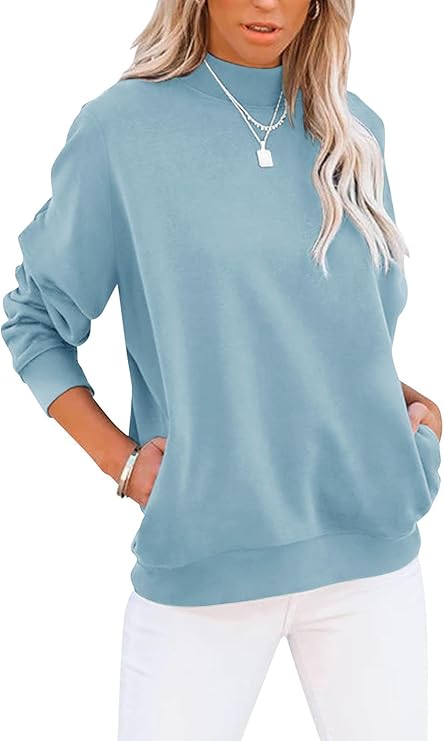 TICTICMIMI Women’s Mock Turtleneck Sweatshirt Tunic