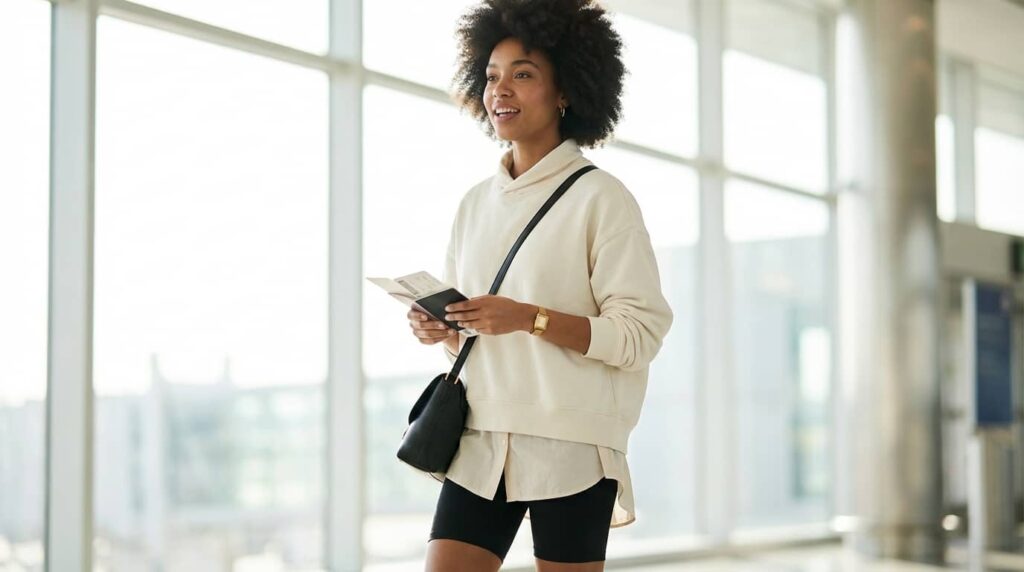 Cute Layers-On-Layers Travel Outfit Inspo