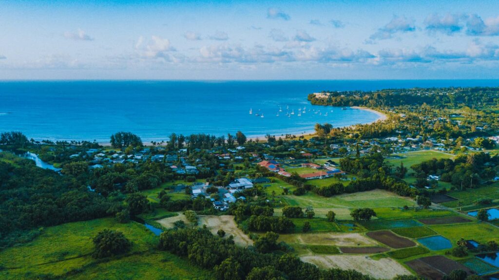 Hanalei Bay in Kauai, Hawaii