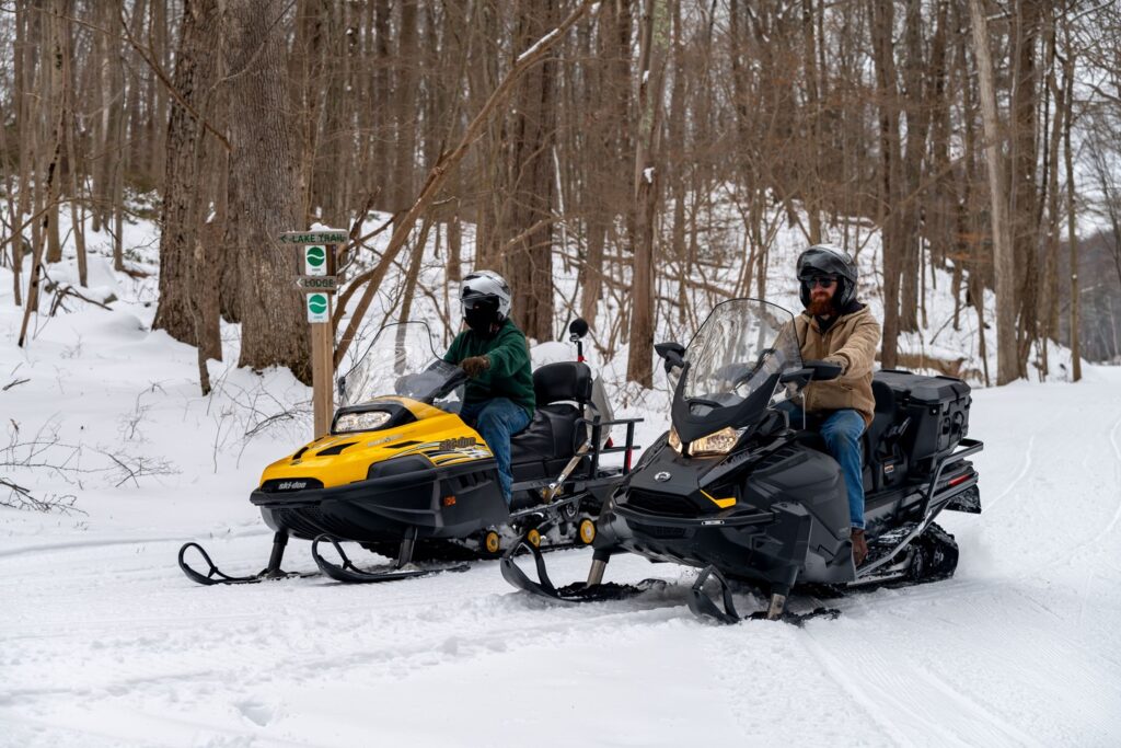 Snowmobiling across Maine