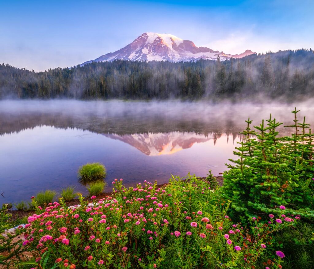Sunrise at Reflection Lakes