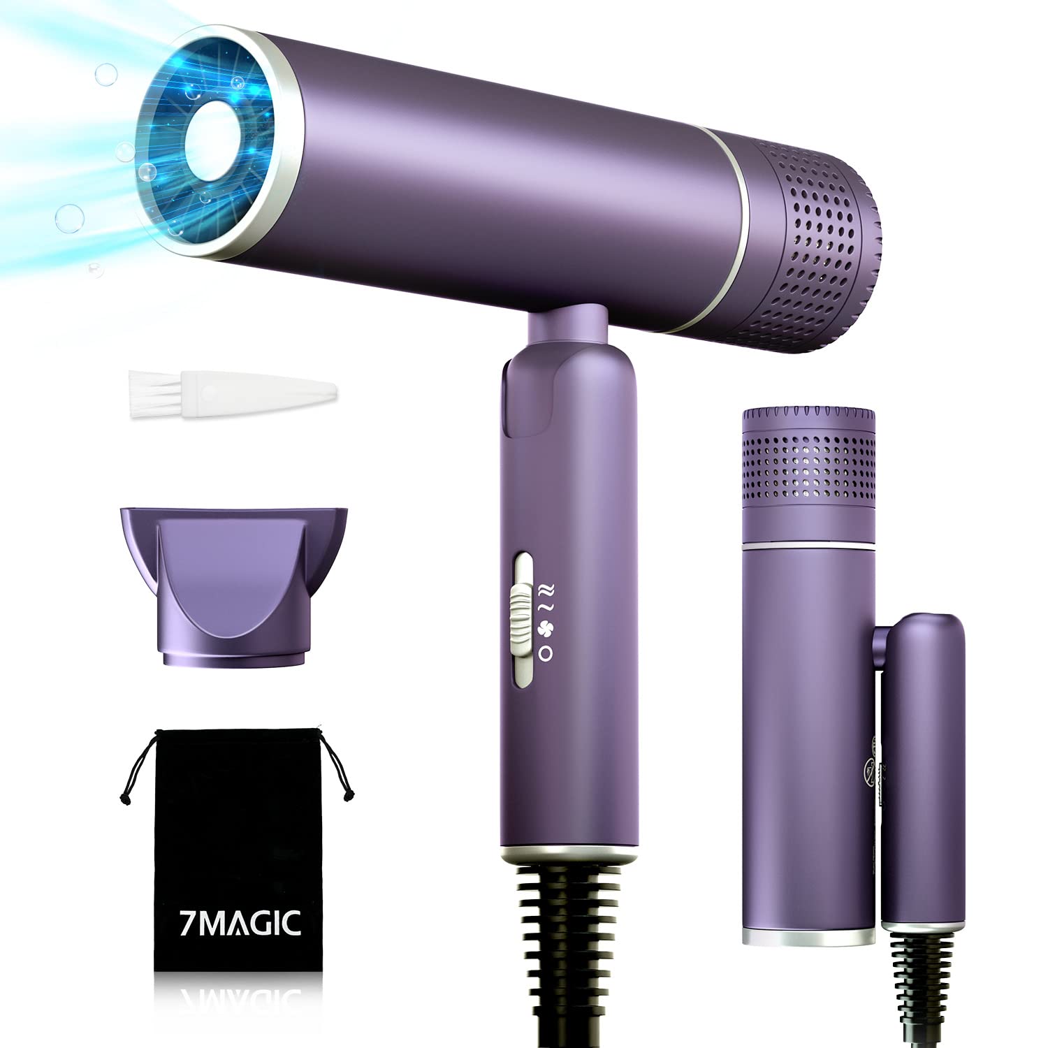 7MAGIC Foldable Hair Dryer – Powerful Ionic Blow Dryer