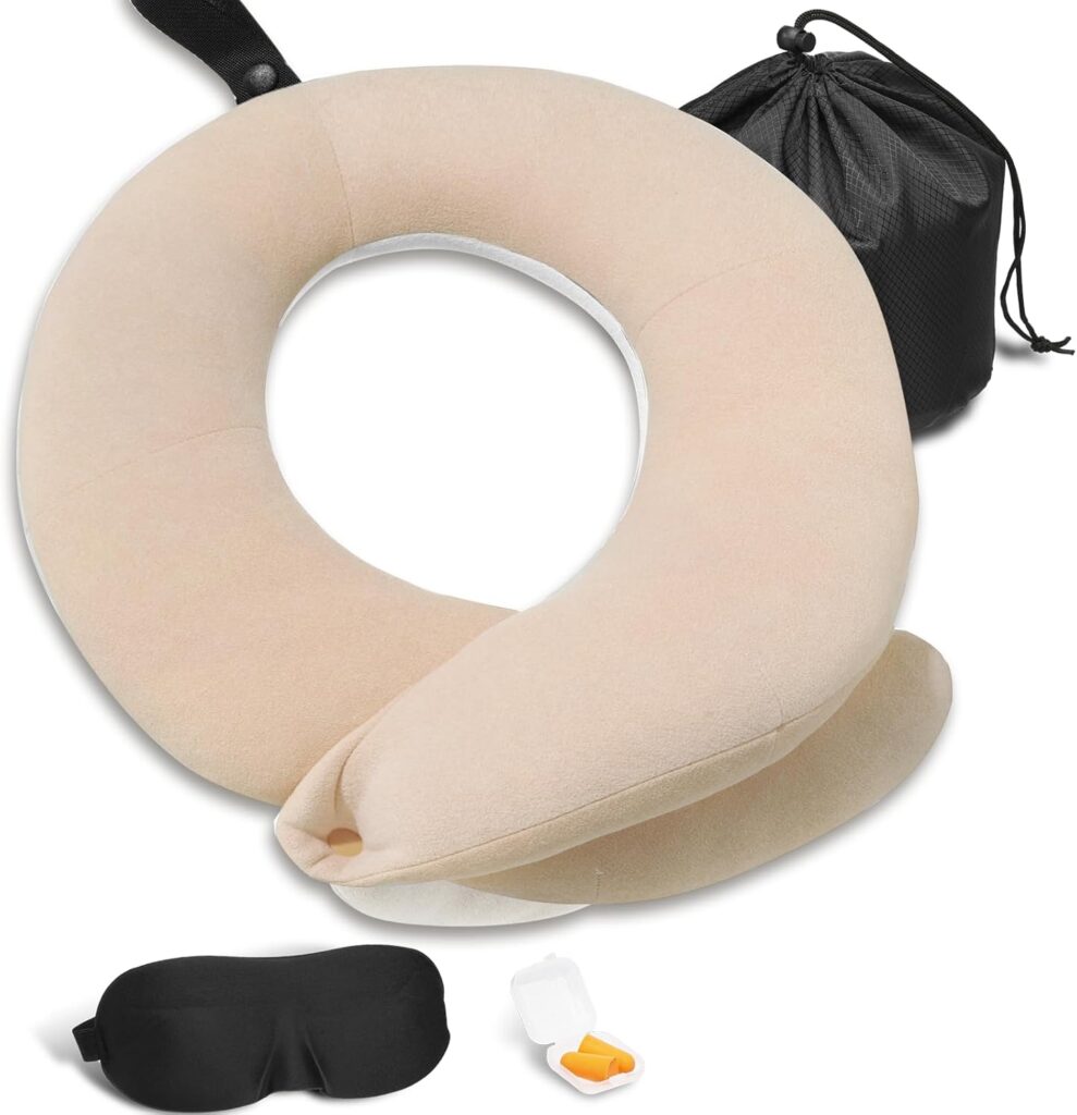 BUYUE Travel Neck Pillow with Sleep Accessories Kit
