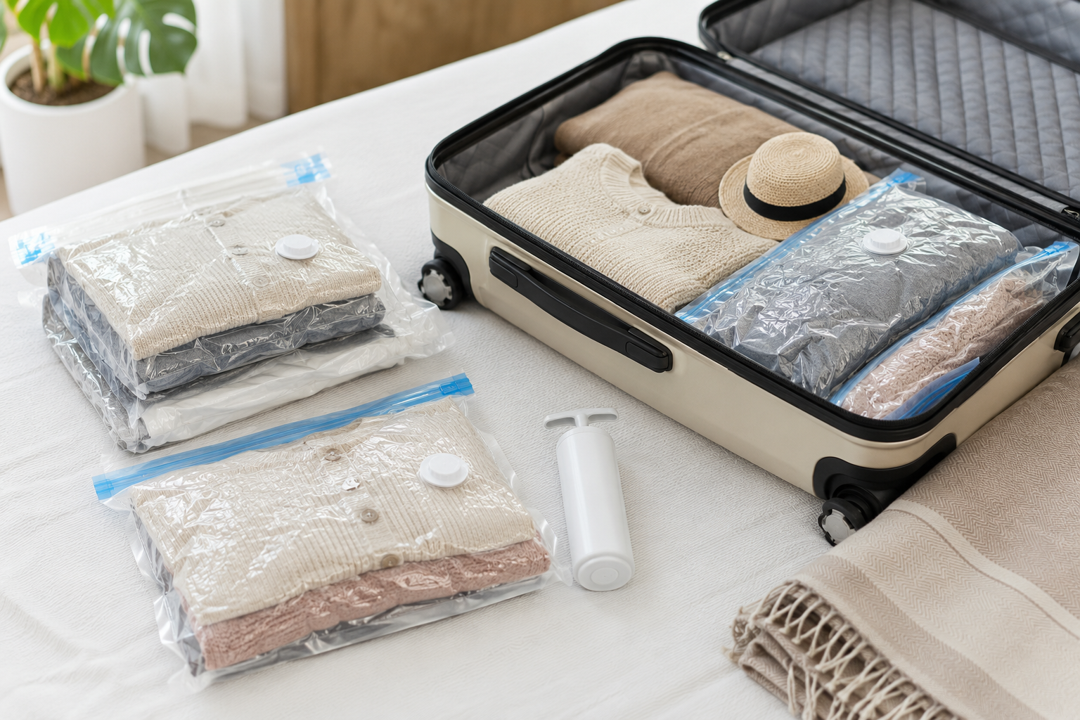 Best Vacuum Bags for Travel with Pump to Save Storage and Seal your Suitcase
