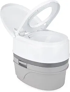 Camco 5.3-Gallon Portable Toilet – Value Workhorse with Pump Flush
