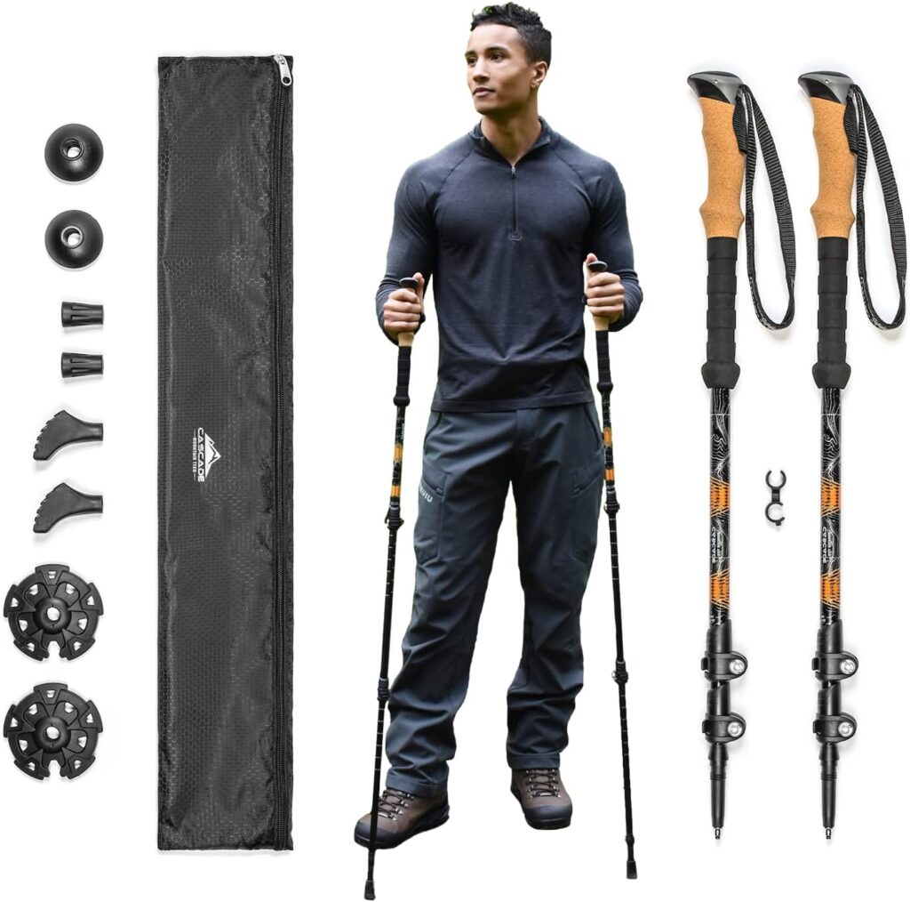 Cascade Mountain Tech Lightweight Aircraft-Grade Aluminum Trekking Poles