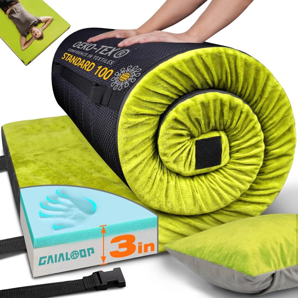 GAIALOOP 3-Inch Thick Memory Foam Camping Mattress