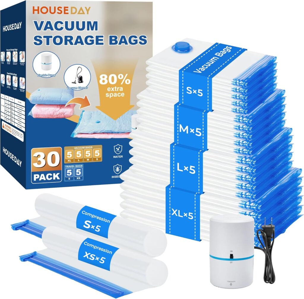 HOUSE DAY Vacuum Storage Bags — 30-Pack Complete Set