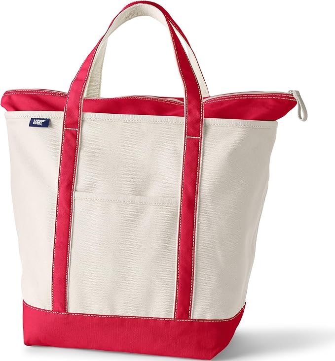 LANDS’ END ZIP TOP CANVAS TOTE BAG
