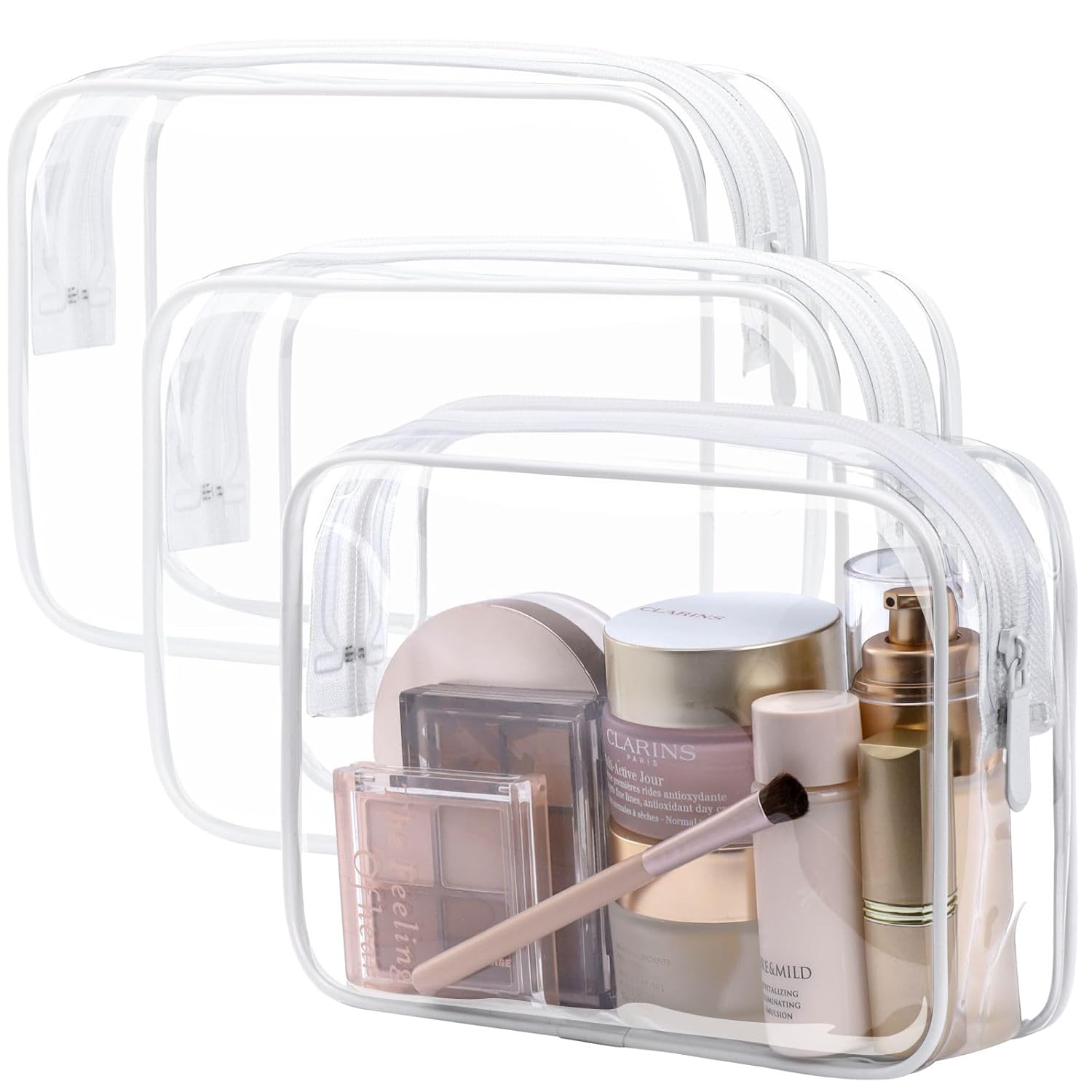 Packism Clear Toiletry Bags, 3-Pack