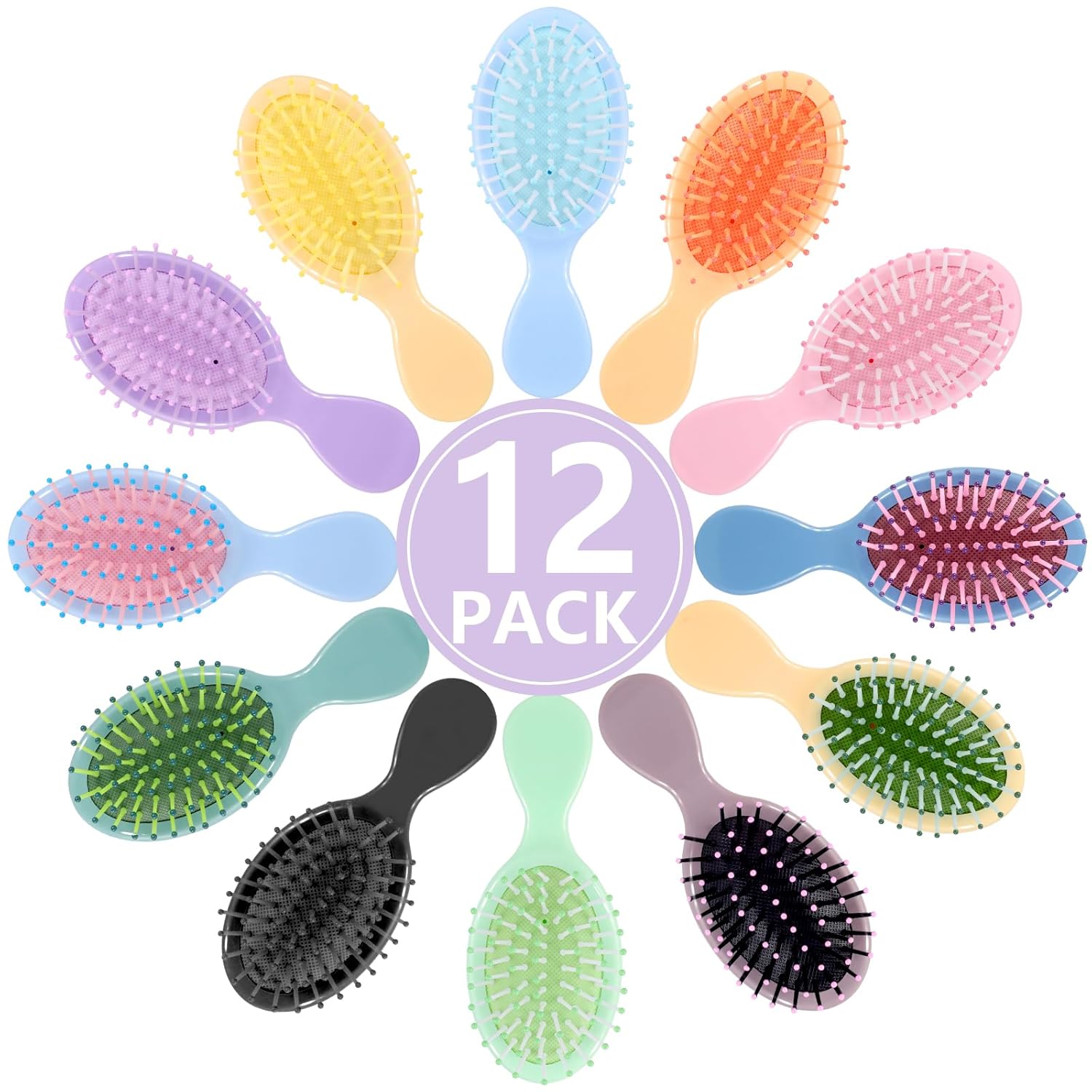 Phyyixs 12-Pack Mini Detangling Brushes