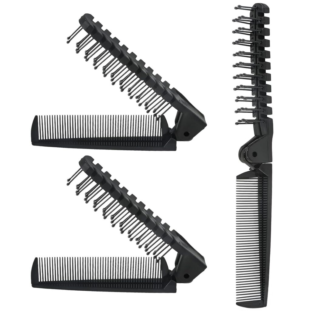 Qjaiune 3PCS Foldable Travel Brush (Black) – Most Lightweight Option