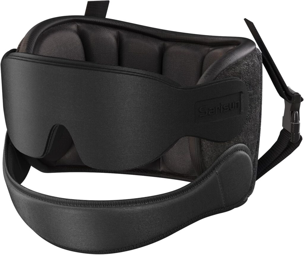 SARISUN Airplane Travel Pillow with Sleep Eye Mask Set