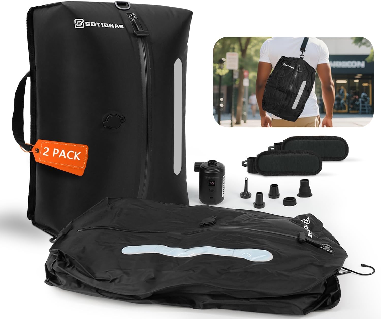 SOTIONAS Vacuum Seal Bags — Waterproof with Shoulder Strap
