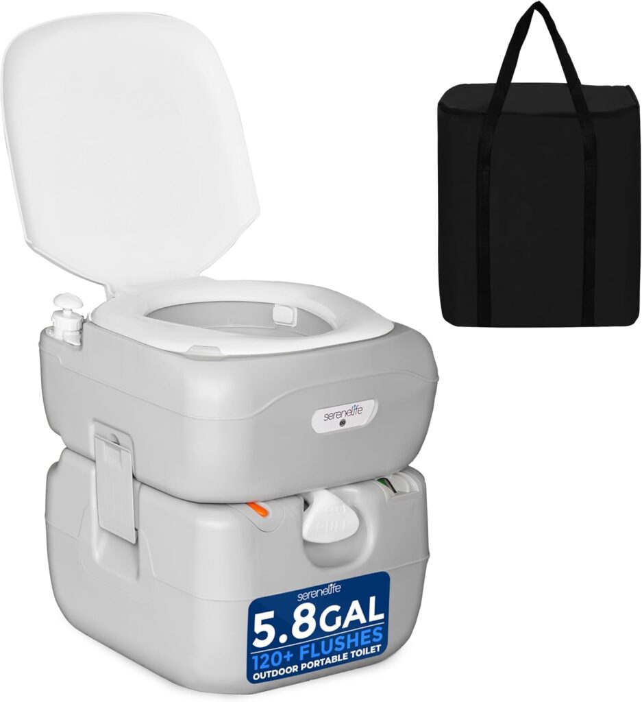 SereneLife 5.8-Gallon 5.3-Gallon Portable Toilets – Big Tank Easy Transport