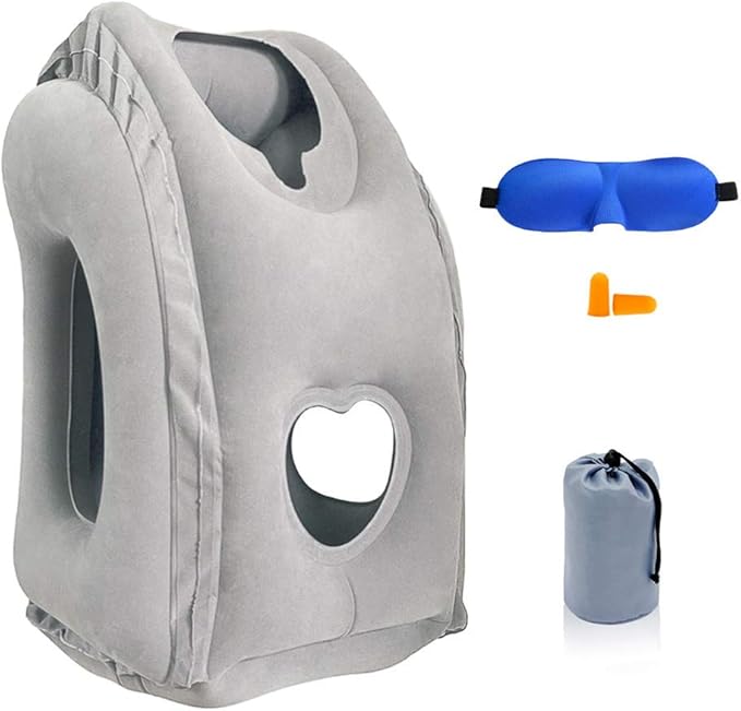 SmartDer Inflatable Travel Pillow with Neck & Head Support