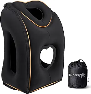 Sunany Inflatable Travel Neck Pillow with Eye Mask