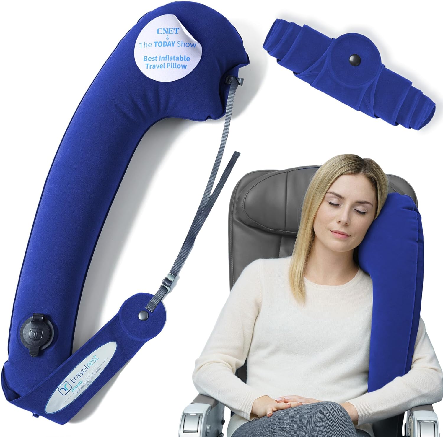 TRAVELREST Ultimate Travel Pillow for Airplane, Car & Office