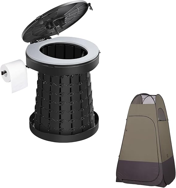 TRIPTIPS Retractable Portable Toilet – Adjustable Height, Ultracompact
