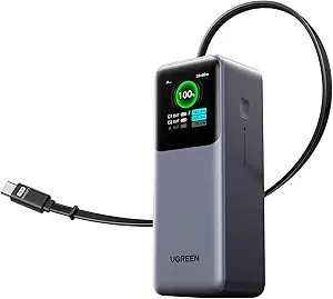 UGREEN NEXODE POWER BANK (PB726) RETRACTABLE CABLE POWERHOUSE