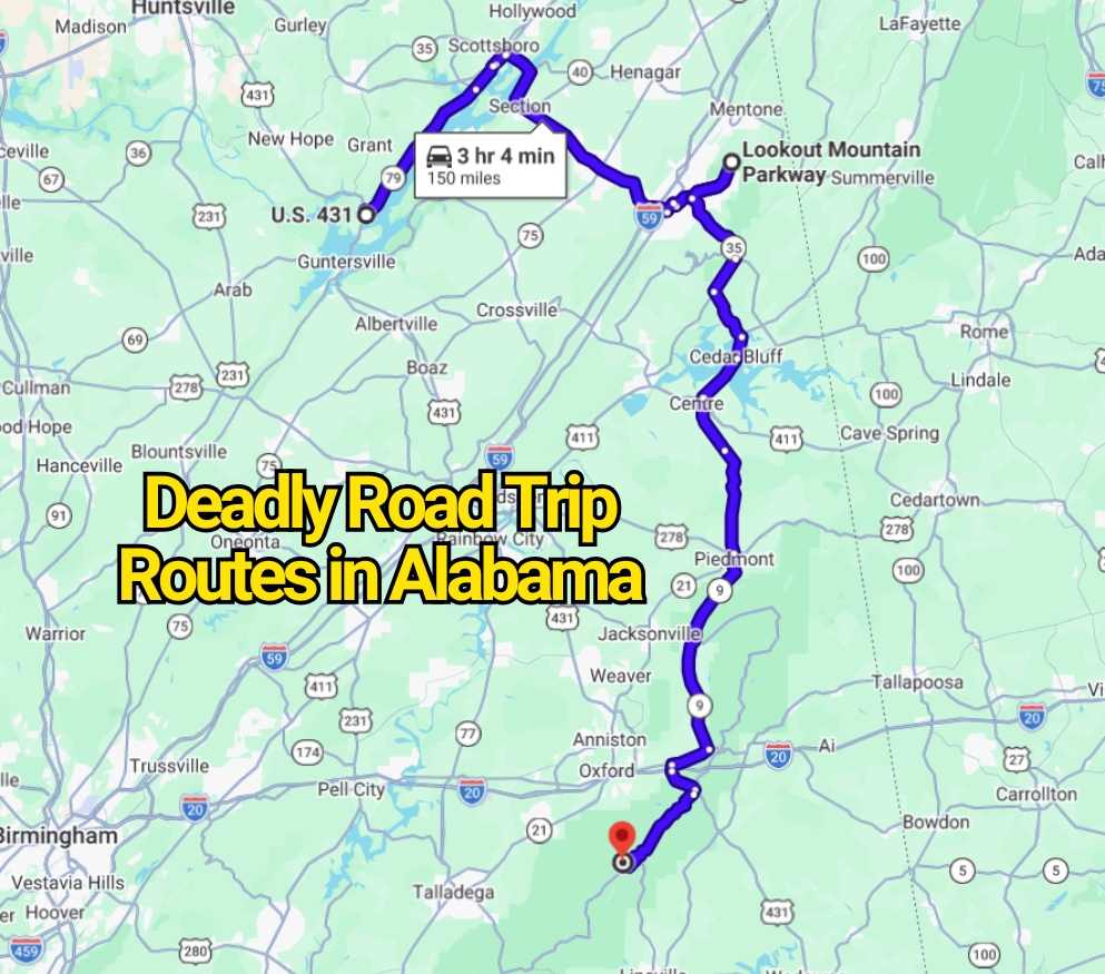 Deadly Road Trip Routes in Alabama