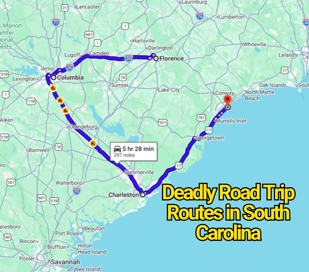Deadly Road Trip Routes in South Carolina