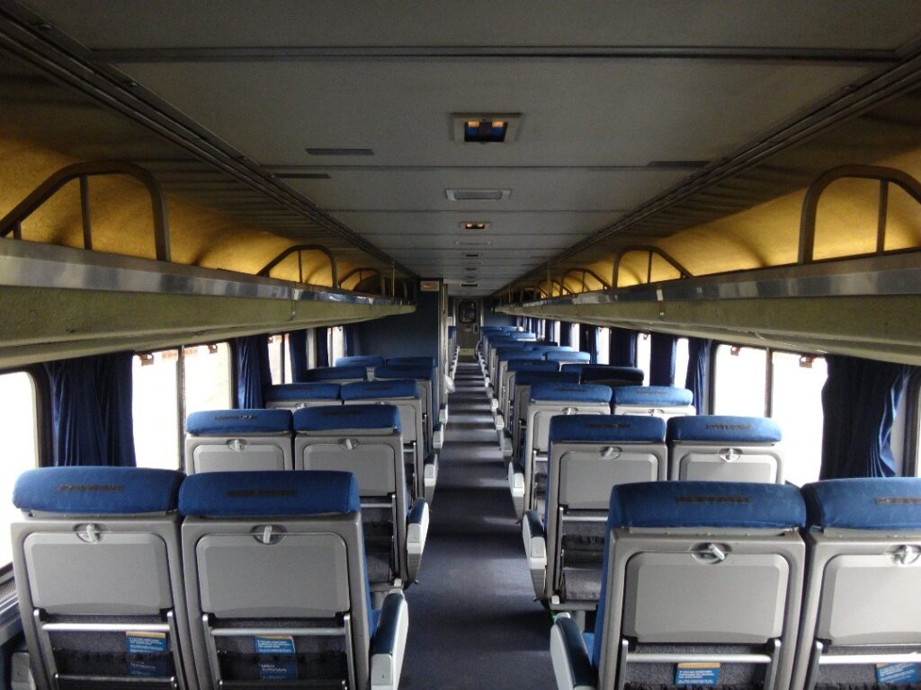 Inside Amtrak Train