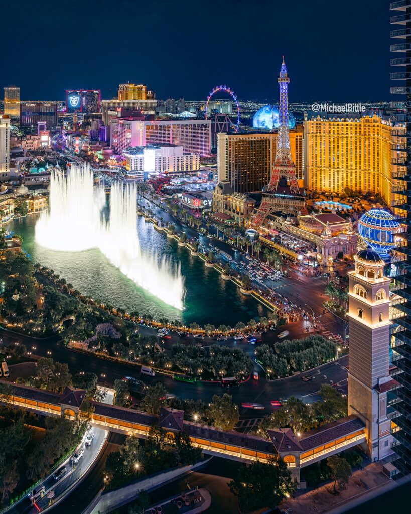 Night Dinner and Bellagio Fountains