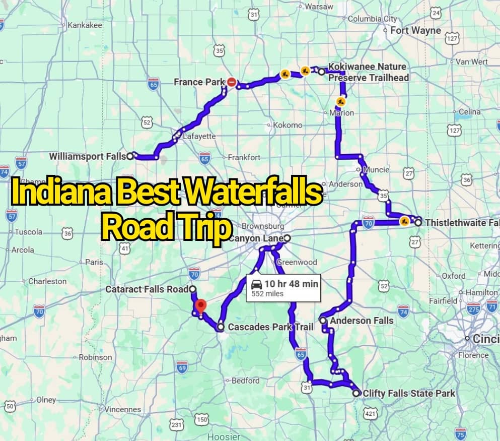The Best Waterfalls Road Trip Map in Indiana That Only Locals Know About and Every Explorer Should See