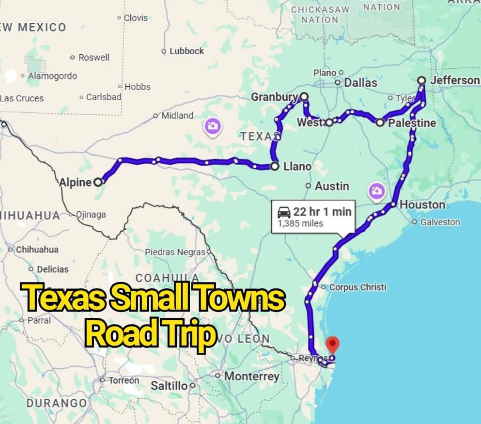 The Texas Small Towns Road Trip Map Locals Hope Stays Off Tourists’ Radar